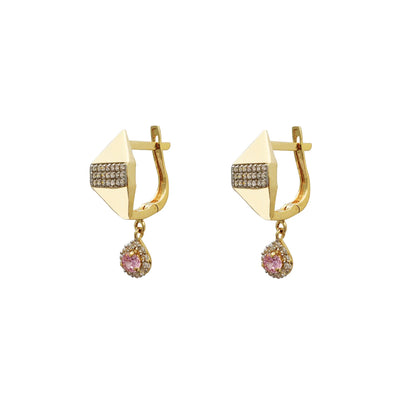 Pave Teardrop Huggie Earrings (14K) Lucky Diamond New York