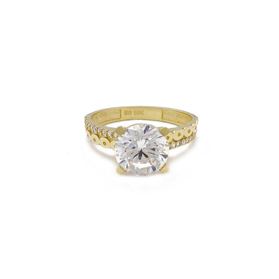 Pave Circles Engagement Ring (10K) Lucky Diamond New York