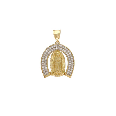 Pave Halo Virgin Mary Pendant (14K) Lucky Diamond New York