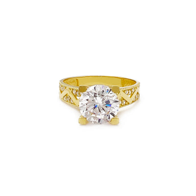 Pave Zigzag Engagement Ring (10K) Lucky Diamond New York