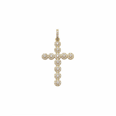 Pave Round Shaped Cross Pendant (10K) Lucky Diamond New York