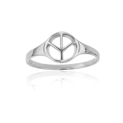 Peace Sign Ring (Silver) Lucky Diamond New York