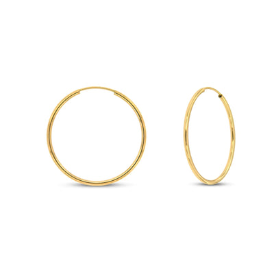 Plain Hoop Earrings Yellow Gold (14K) Lucky Diamond New York