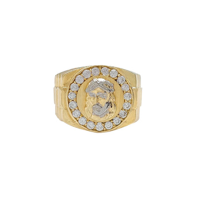 Presidential Halo Jesus Head Ring (10K) Lucky Diamond New York