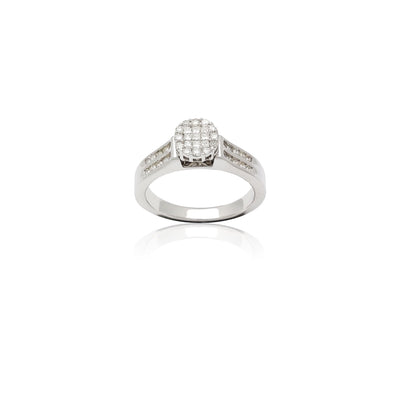 Princess-cut Halo Pave Engagement Diamond Ring (14K) Lucky Diamond New York