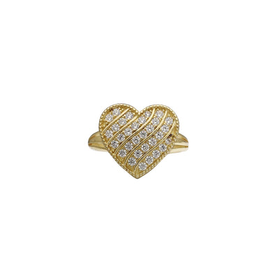 Puffy Pave Heart Ring (14K) Lucky Diamond New York