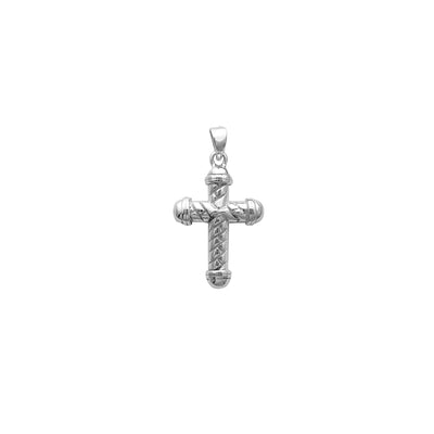 Puffy Textured Cross Pendant (Silver) Lucky Diamond New York