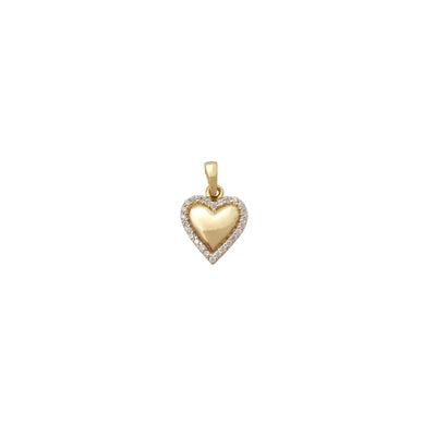 Miniature Puffy Halo Heart Pendant (14K) Lucky Diamond New York