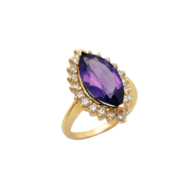 Purple Halo Marquise Lady Ring (14K) Lucky Diamond New York
