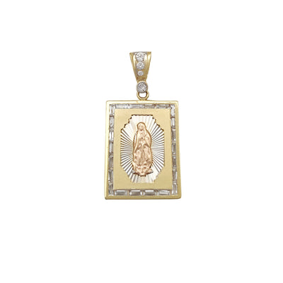 Rectangle Baguette-Setting Virgin Mary Pendant (14K) Lucky Diamond New York