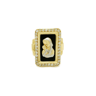 Rectangle Halo Virgin Mary Presidential Ring (14K) Lucky Diamond New York