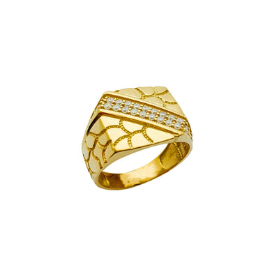 Regal Pave Nugget Signet Ring (10K) Lucky Diamond New York