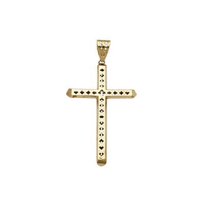 Reversible Patterned Cross Pendant (14K) Lucky Diamond New York
