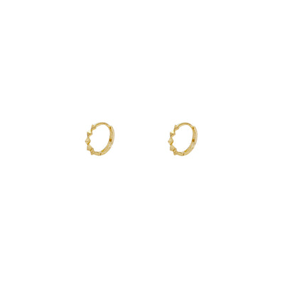 Yellow Gold Rhombus Huggie Earrings (14K) Lucky Diamond New York