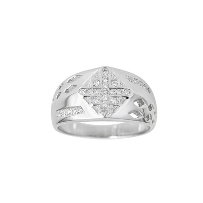 Rhombus Pave Men's Ring (Silver) Lucky Diamond New York