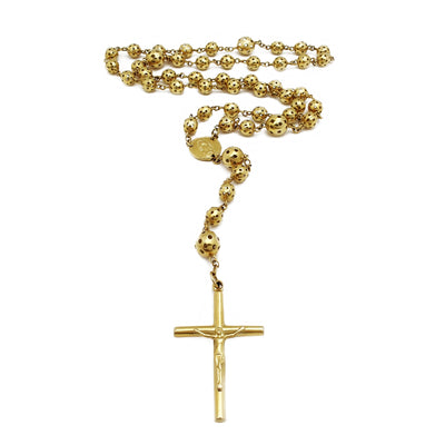 Rosary Filigree Holes Necklace (14K) Lucky Diamond New York
