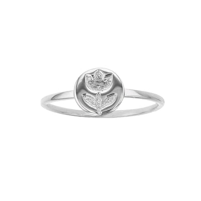 Round Long Stem Ring (Silver) Lucky Diamond New York