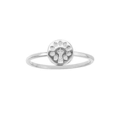 Round Tree Crafted Ring (Silver) Lucky Diamond New York