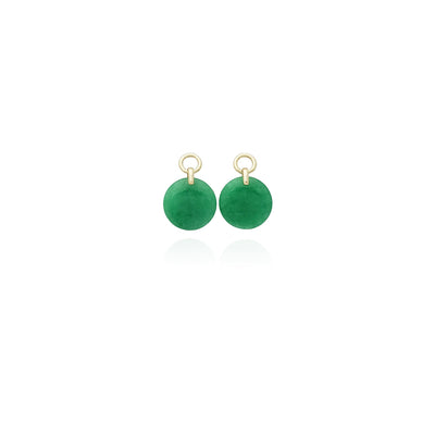 Rounded Jade Earrings (14K) New York Lucky Diamond