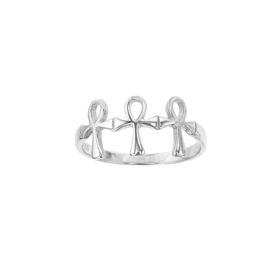 Row of Ankh Ring (Silver) Lucky Diamond New York