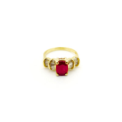 Ruby Ribbon Diamond Baguette Ring (14K) Lucky Diamond New York