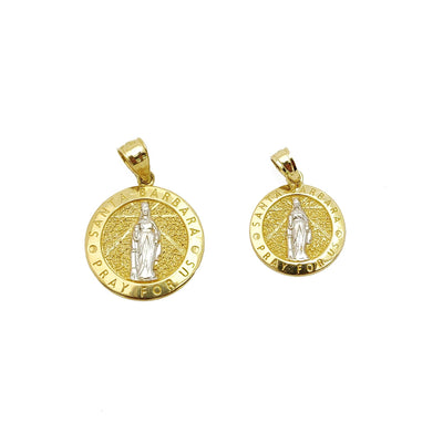 Saint Barbara Medallion Pendant (14K) Lucky Diamond New York