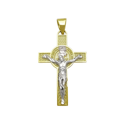 Saint Benedict Jesus Crucifix Pendant (14K) Lucky Diamond New York
