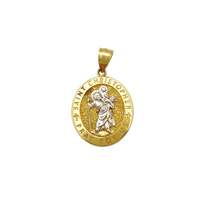 Saint Christopher Oval Medallion Pendant (14K) Lucky Diamond New York