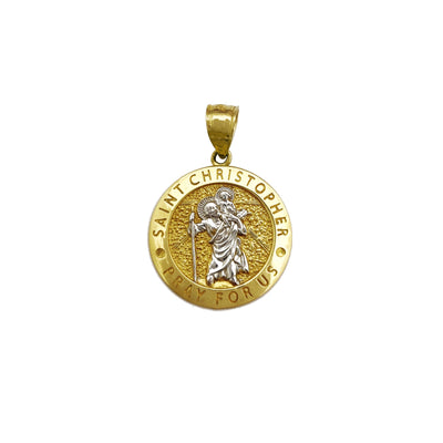 Saint Christopher Round Medallion Pendant (14K) Lucky Diamond New York