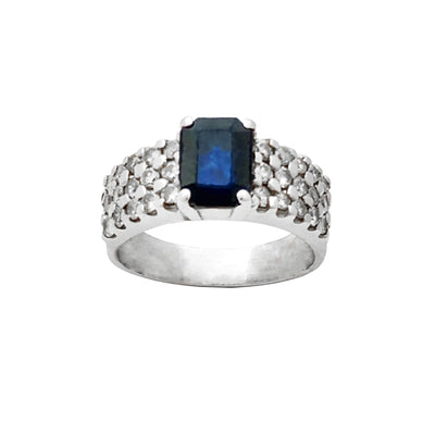 Diamond Sapphire Ring (14K) Lucky Diamond New York