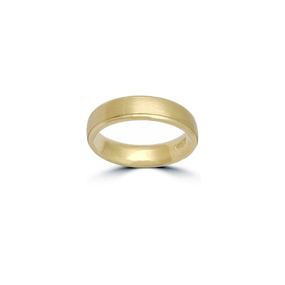 Satin-Finish Wedding Ring (14K) Lucky Diamond New York