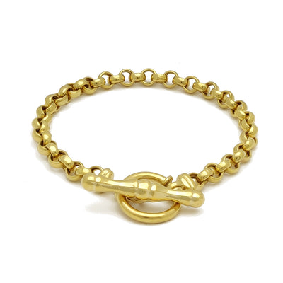 Saxon Belcher Bracelet (14K) Yellow Gold, Lucky Diamond