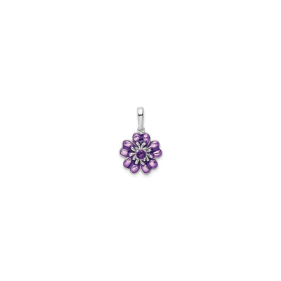 Amethyst Purple Flower Pendant (Silver) front - Lucky Diamond - New York
