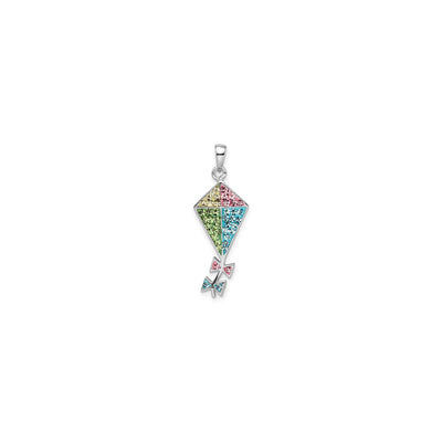 Bedazzled Colorful Kite Pendant (Silver) front - Lucky Diamond - New York