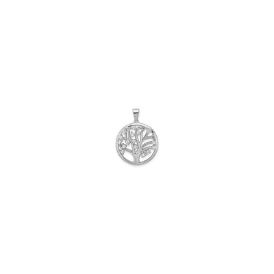 Bedazzled Tree of Life Circle Pendant (Silver) front - Lucky Diamond - New York