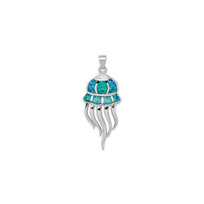 Blue Opal Jellyfish Charm (Silver) front - Lucky Diamond - New York