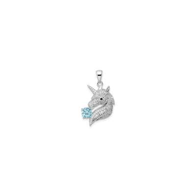 Icy Unicorn Head Gemstone Pendant (Silver) front - Lucky Diamond - New York