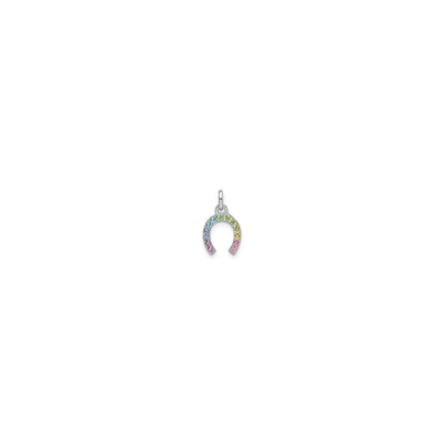 Rainbow Crystal Horseshoe Pendant (Silver) front - Lucky Diamond - New York