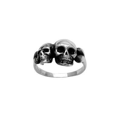 Skulls & Bones Ring (Silver) Lucky Diamond New York
