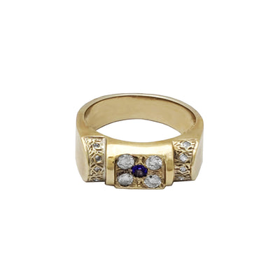Small Sapphire Diamond Ring (14K) Lucky Diamond New York