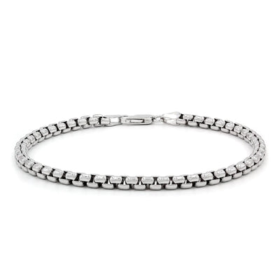 Solid Round Box Bracelet (Silver) Lucky Diamond - New York