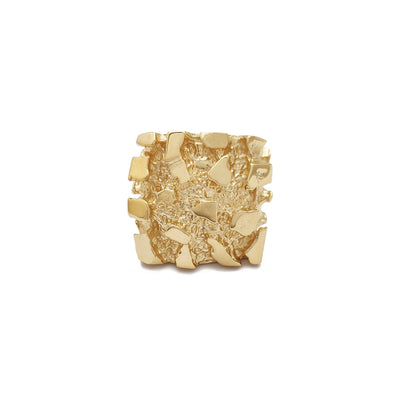 Solid Square Nugget Ring (14K) Lucky Diamond New York