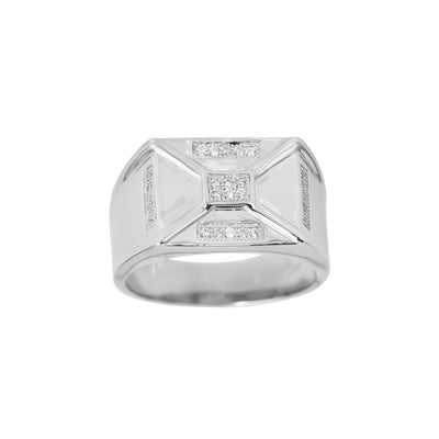 Square Stone-Set Men's Ring (Silver) Lucky Diamond New York