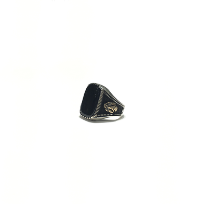 Black Onyx Double Eagle Ring (Silver) diagonal - Lucky Diamond - New York