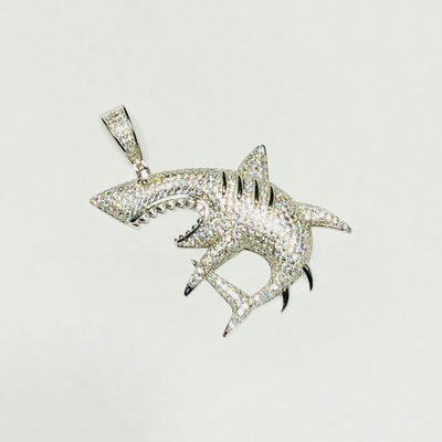 White Shark CZ Pendant (Silver) - Lucky Diamond New York