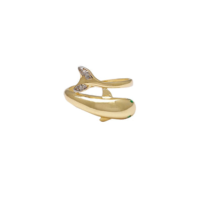 Stone-Set Dolphin Ring (14K) Lucky Diamond New York
