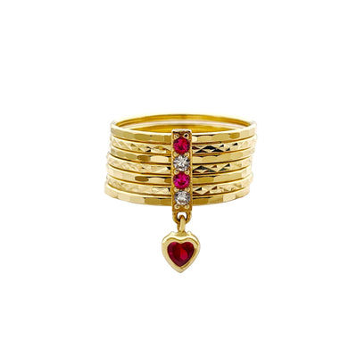 Stone-Set Heart Semanario Ring (14K) Lucky Diamond New York