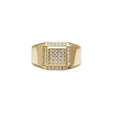 Stone-Set Signet Men's Ring (14K) Lucky Diamond New York