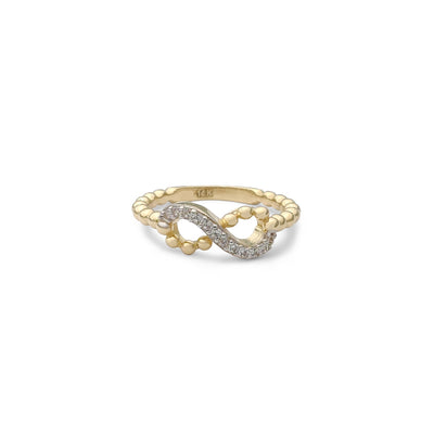 Stoneset Infinity Beaded Ring (14K) Lucky Diamond New York