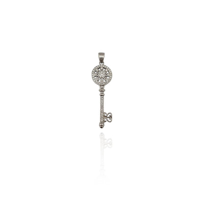 Sun Flower Key CZ Pendant (Silver) New York Lucky Diamond